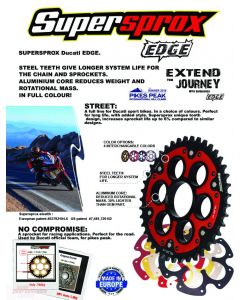Supersprox Edge Rear Sprocket 525 (OEM) 2014-2016 Ducati Hypermotard 821 / Hyperstrada 821